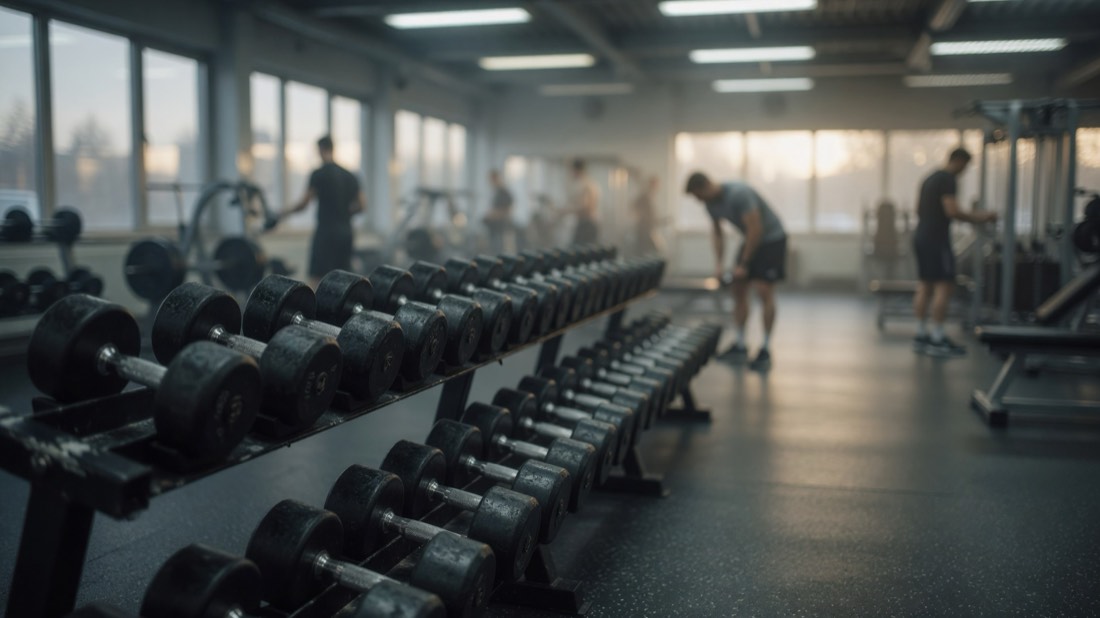 Gym med energisk bakgrundsmusik från Soneli